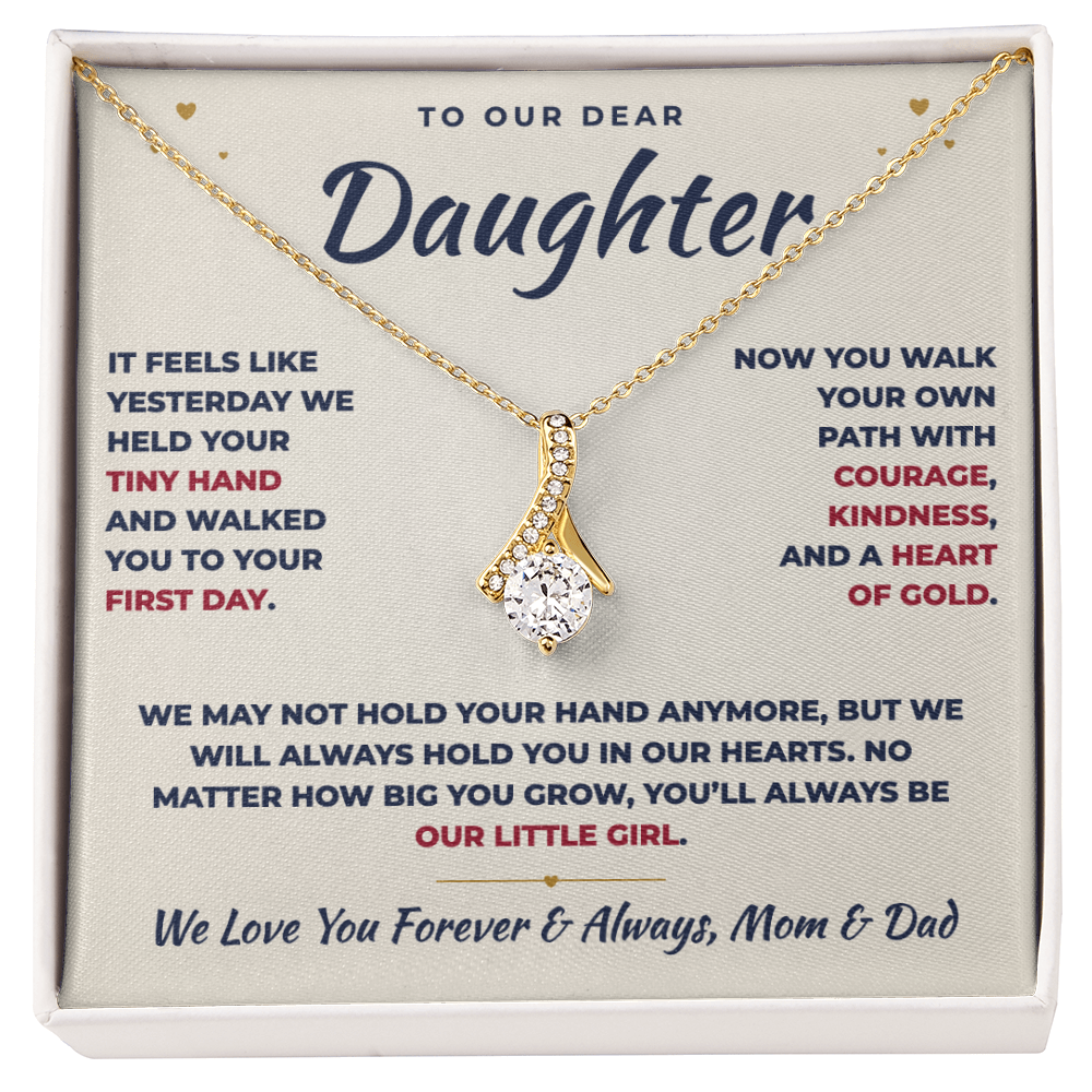 To Our Daughter Necklace From Mom & Dad – You'll Always Be Our Little Girl (md.lg.2.al)
