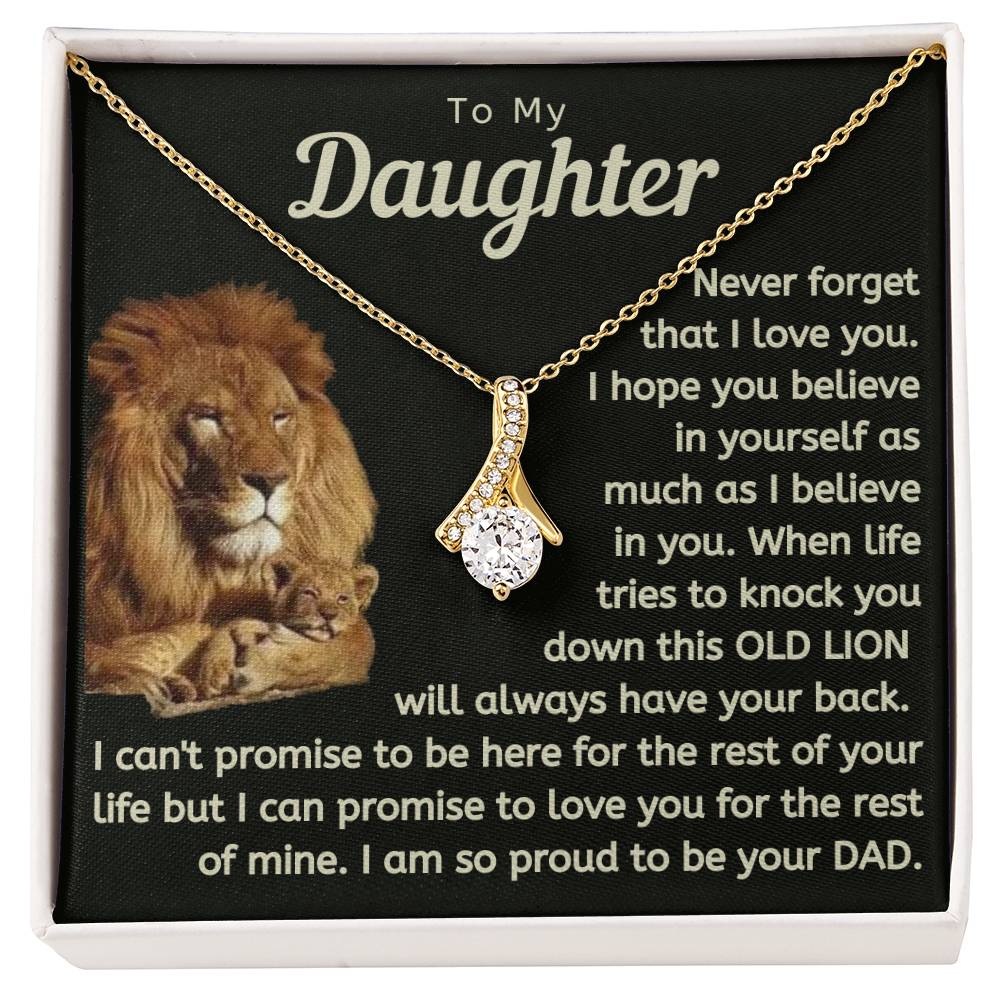 Daughter This Old Lion Will Always Have Your Back Necklace (d.lk.006)