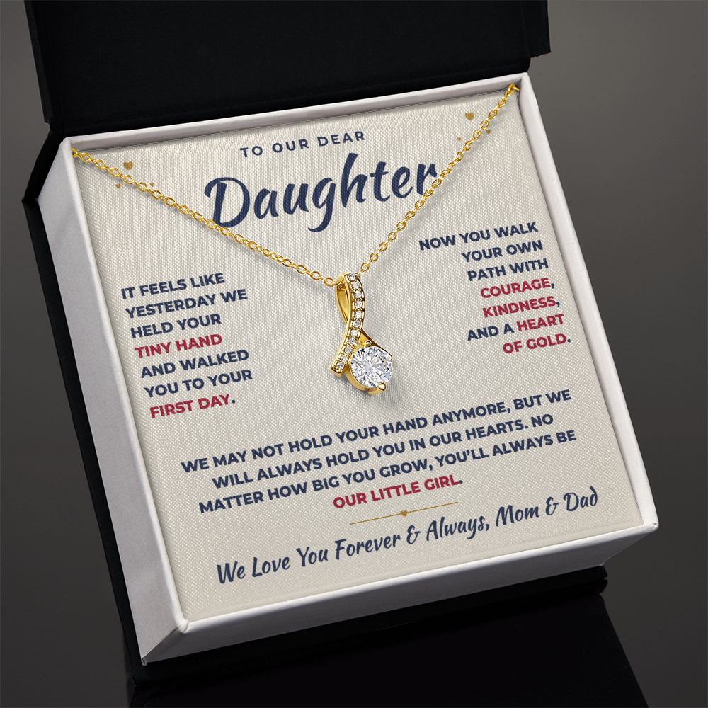 To Our Daughter Necklace From Mom & Dad – You'll Always Be Our Little Girl (md.lg.2.al)