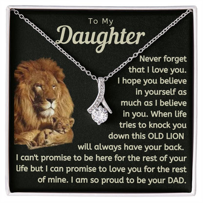 Daughter This Old Lion Will Always Have Your Back Necklace (d.lk.006)