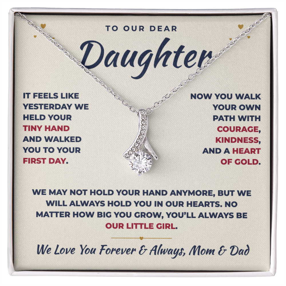 To Our Daughter Necklace From Mom & Dad – You'll Always Be Our Little Girl (md.lg.2.al)