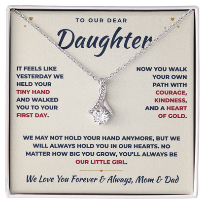 To Our Daughter Necklace From Mom & Dad – You'll Always Be Our Little Girl (md.lg.2.al)