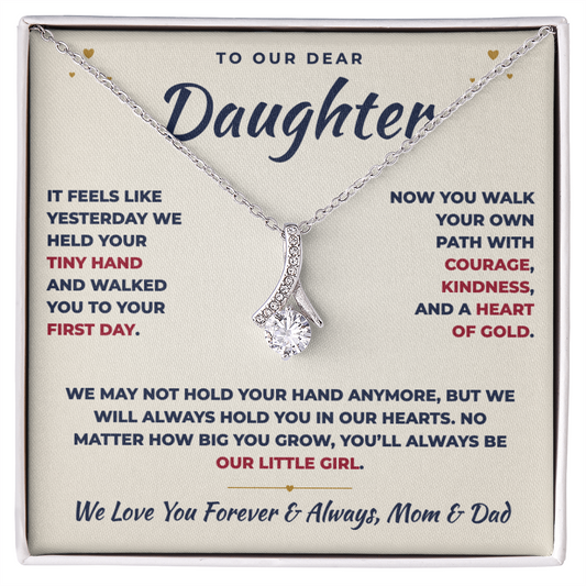 To Our Daughter Necklace From Mom & Dad – You'll Always Be Our Little Girl