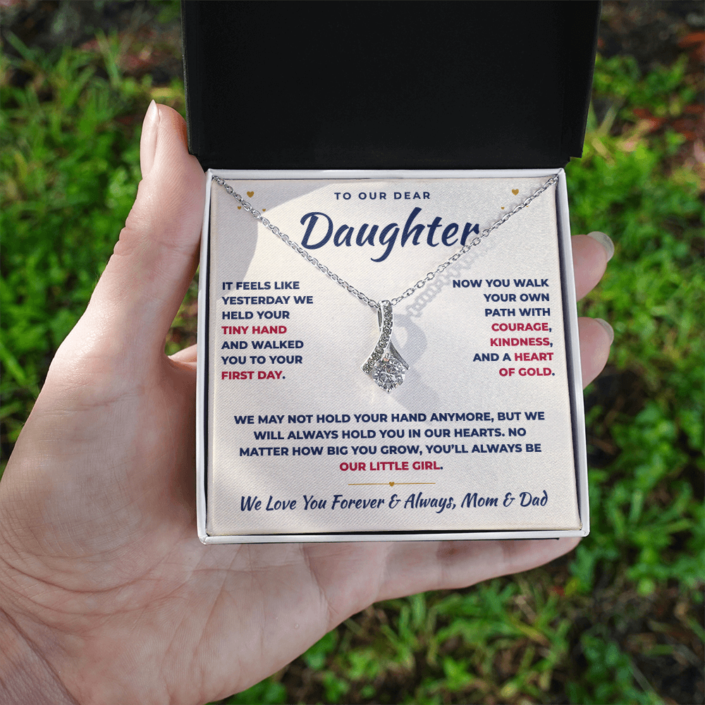 To Our Daughter Necklace From Mom & Dad – You'll Always Be Our Little Girl (md.lg.2.al)