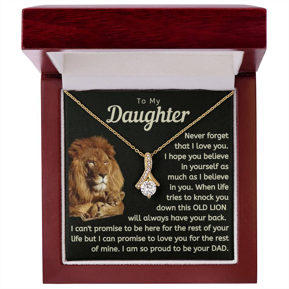 Daughter This Old Lion Will Always Have Your Back Necklace (d.lk.006)