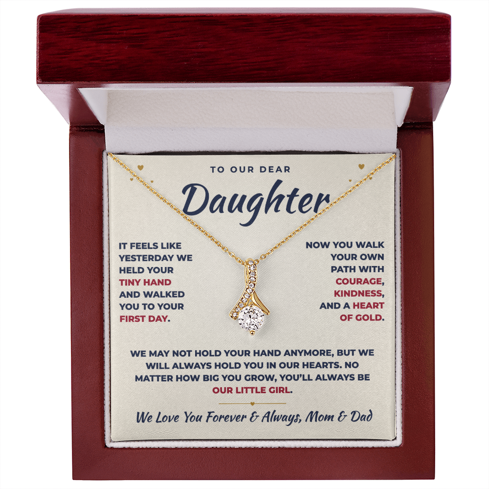 To Our Daughter Necklace From Mom & Dad – You'll Always Be Our Little Girl (md.lg.2.al)