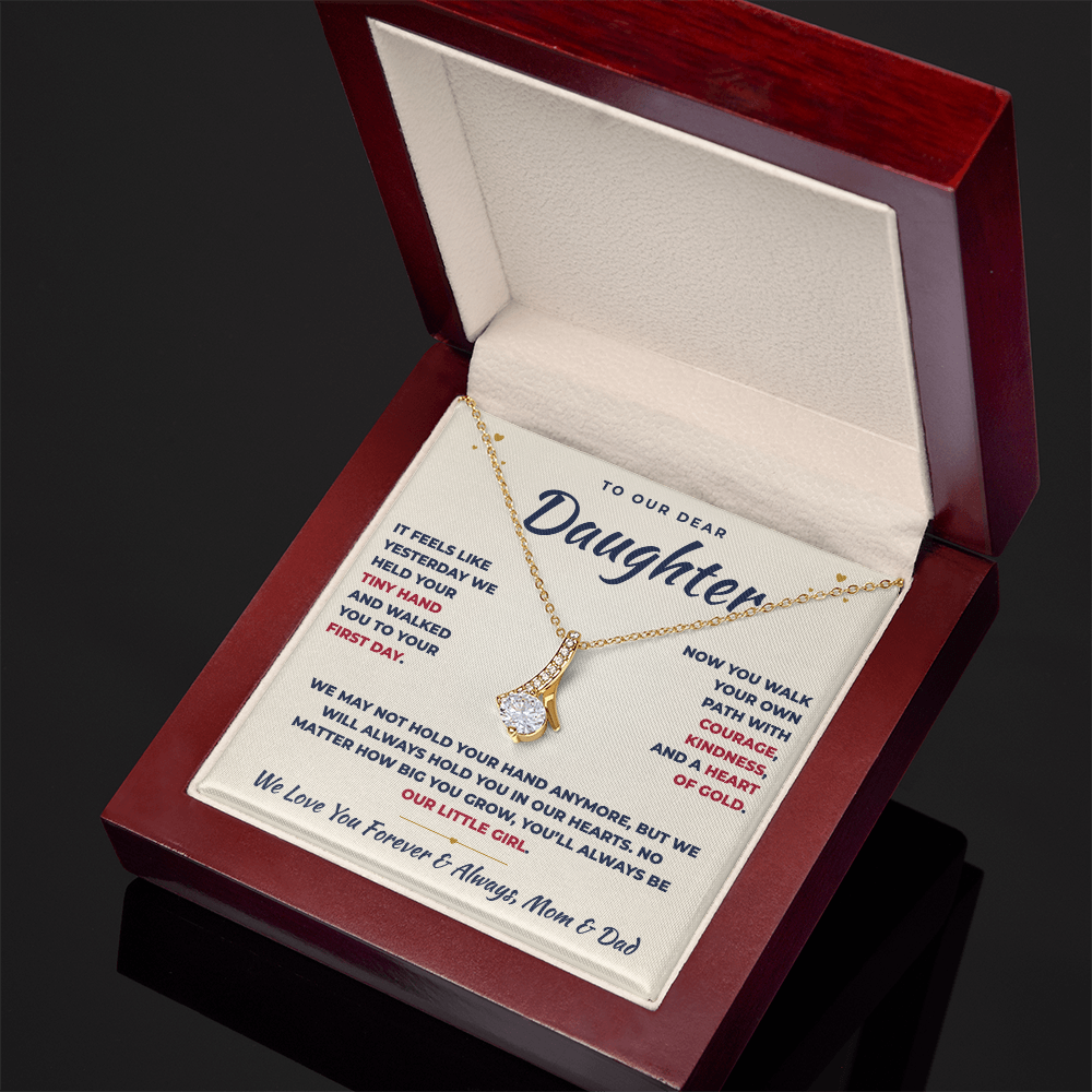 To Our Daughter Necklace From Mom & Dad – You'll Always Be Our Little Girl (md.lg.2.al)