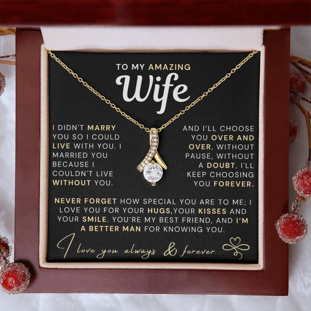 My Amazing Wife Necklace - I Couldn't Live Without You (189.al.006-11)
