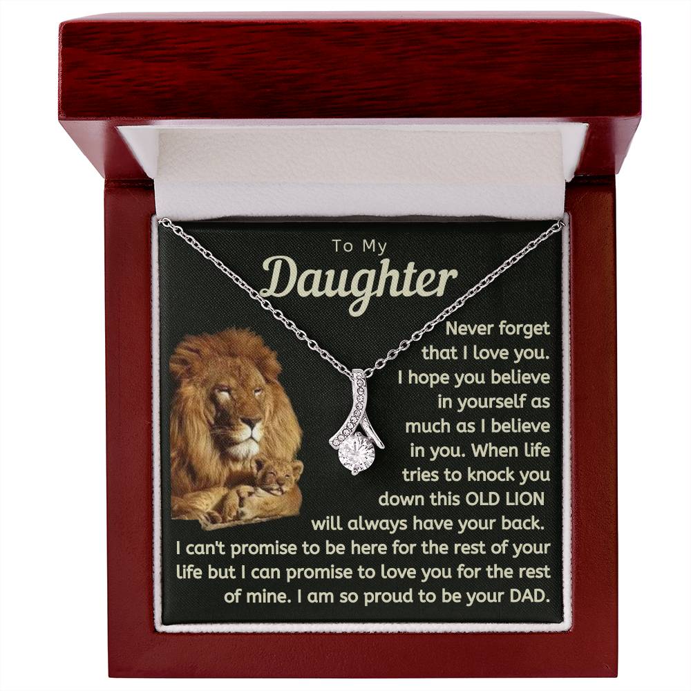 Daughter This Old Lion Will Always Have Your Back Necklace (d.lk.006)