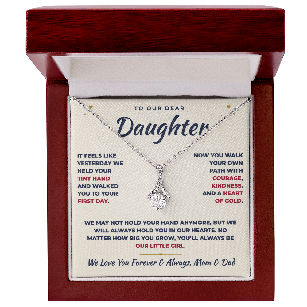 To Our Daughter Necklace From Mom & Dad – You'll Always Be Our Little Girl (md.lg.2.al)