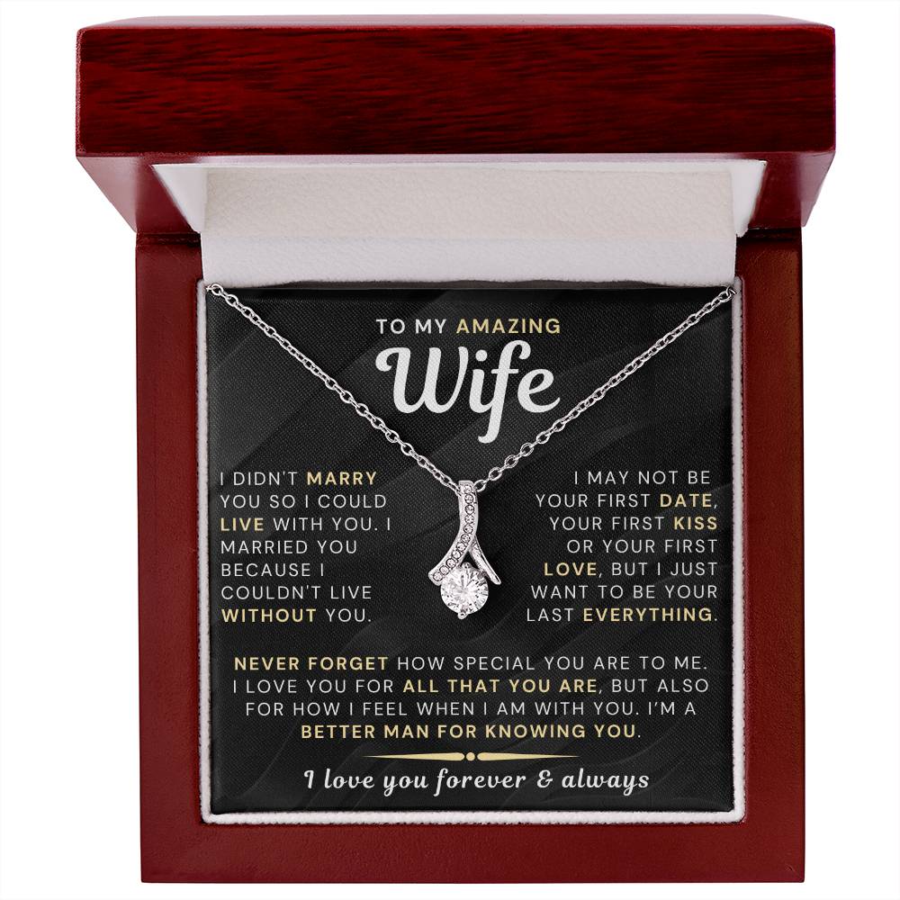 My Amazing Wife Necklace - I Couldn't Live Without You (189.al.006-7)