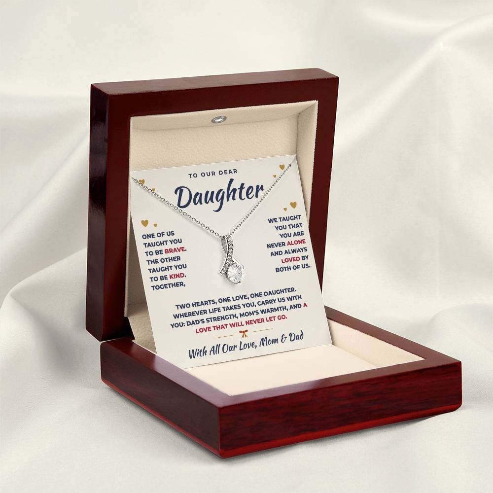 To Our Daughter Necklace From Mom & Dad – Two Hearts, One Love