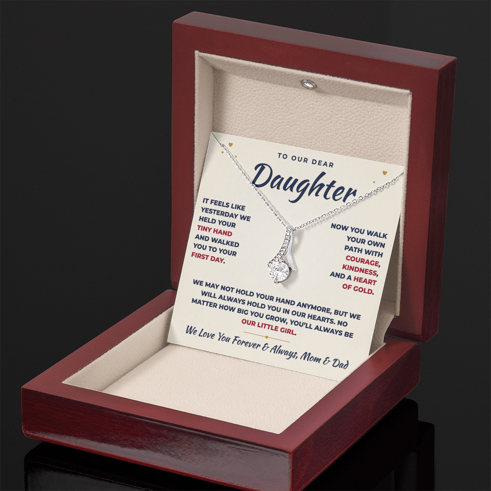 To Our Daughter Necklace From Mom & Dad – You'll Always Be Our Little Girl (md.lg.2.al)