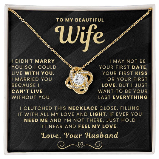 My Beautiful Wife Necklace - I Couldn't Live Without You (189.lk.006b.5.1.2.5)