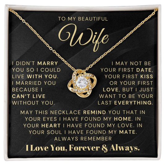 My Beautiful Wife Necklace - I Couldn't Live Without You (189.lk.006b.5.1.2.2)