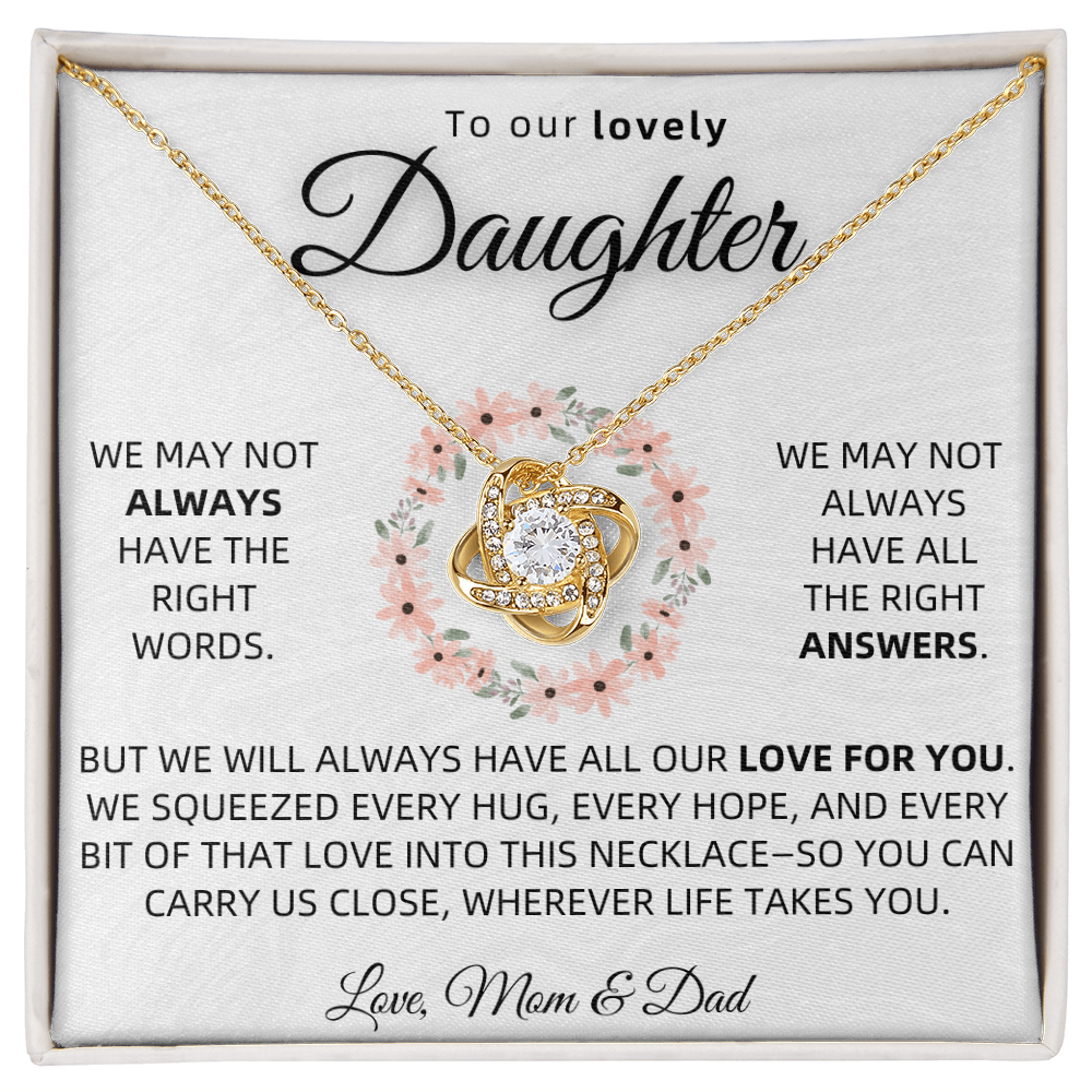 To Our Daughter Necklace From Mom and Dad – Love Knot Gift