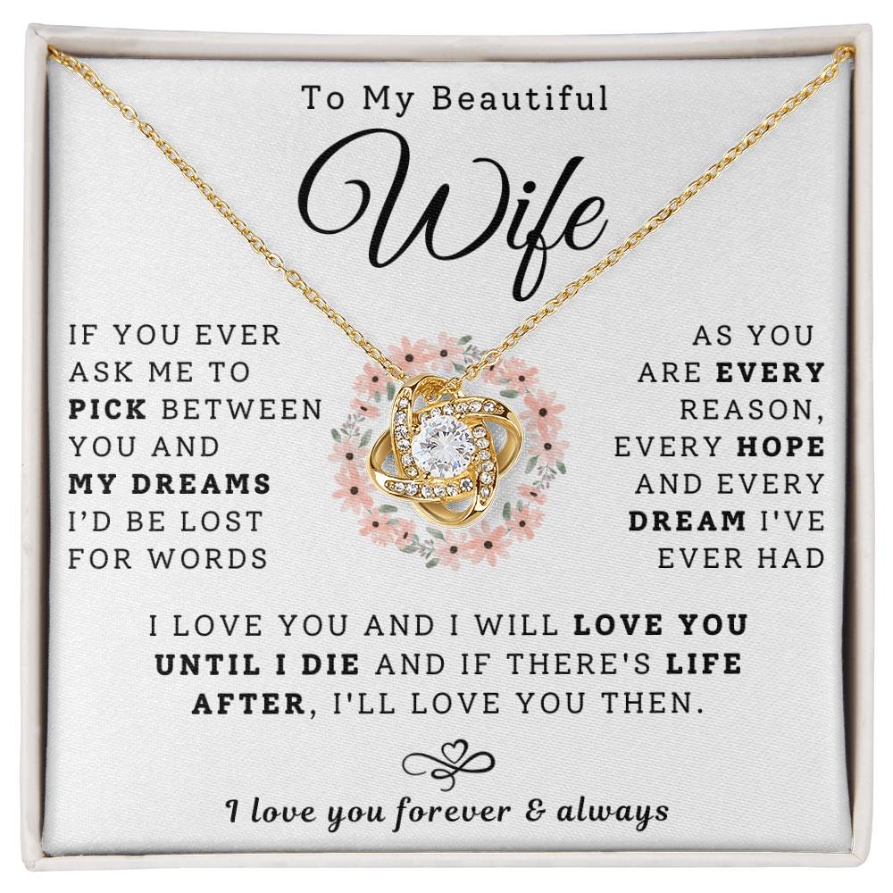 To My Beautiful Wife Necklace - Every Reason, Hope, Dream (189.lk.029-9)