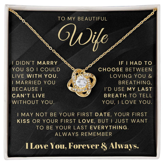 My Beautiful Wife Necklace - I Couldn't Live Without You (189.lk.006b.5.1.2.3)