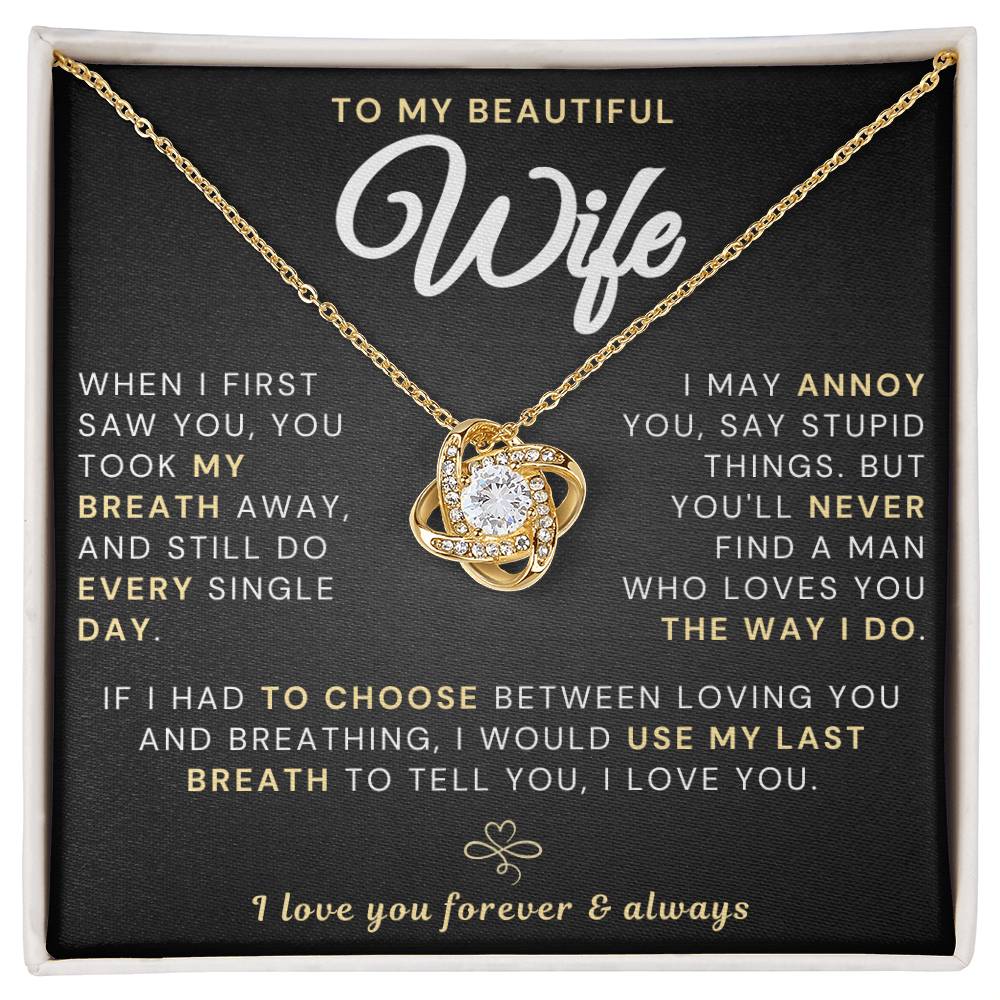 Beautiful Wife or Soulmate Necklace - You Took My Breath Away (189.lk.038) Personalized