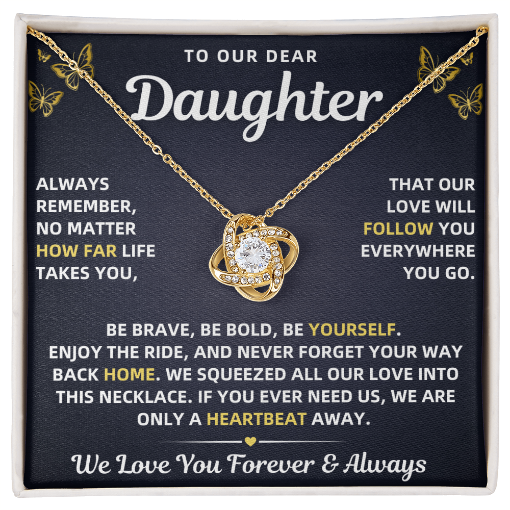 To Our Daughter Necklace From Mom & Dad – Our Love Will Follow You