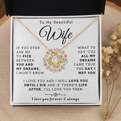 To My Beautiful Wife Necklace - Dreams Came True  (189.lk.029-1)