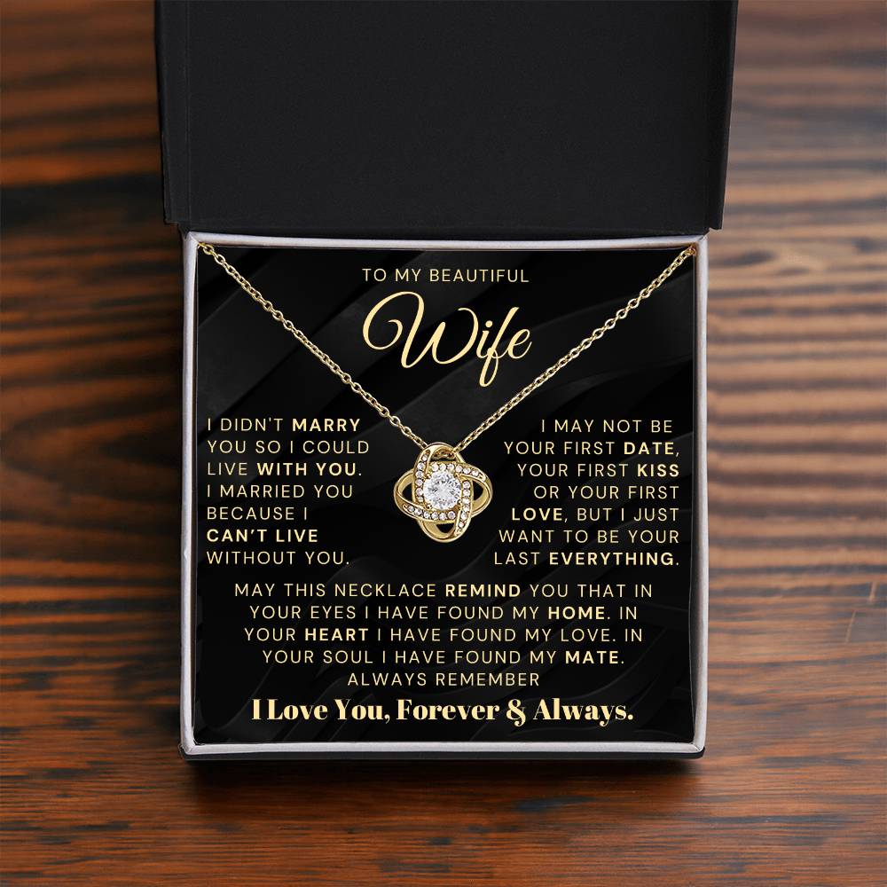 My Beautiful Wife Necklace - I Couldn't Live Without You (189.lk.006b.5.1.2.2)