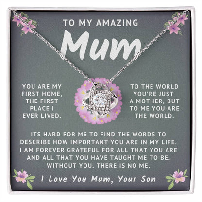 My Amazing Mum Necklace - You Are My First Home, Love Your Son (m.006.lk)