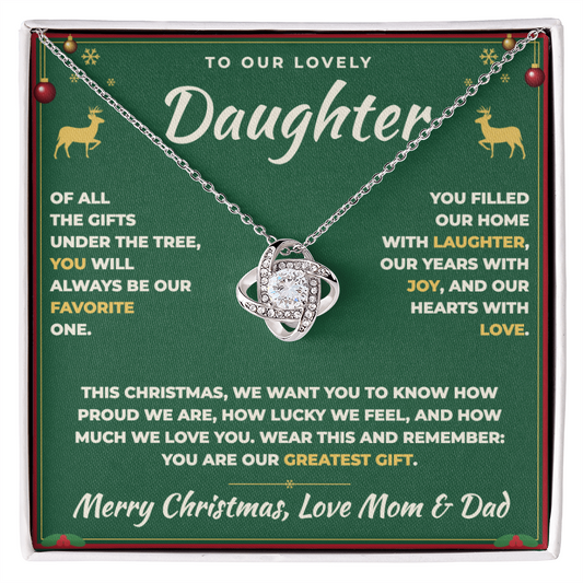 To Our Daughter Christmas Necklace From Mom & Dad – Our Greatest Gift