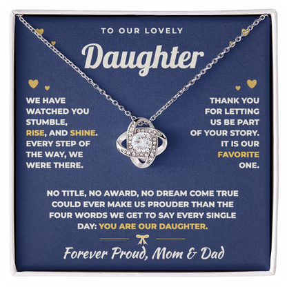 To Our Daughter Necklace From Mom & Dad – Forever Proud of You (md.proud.2.lk)