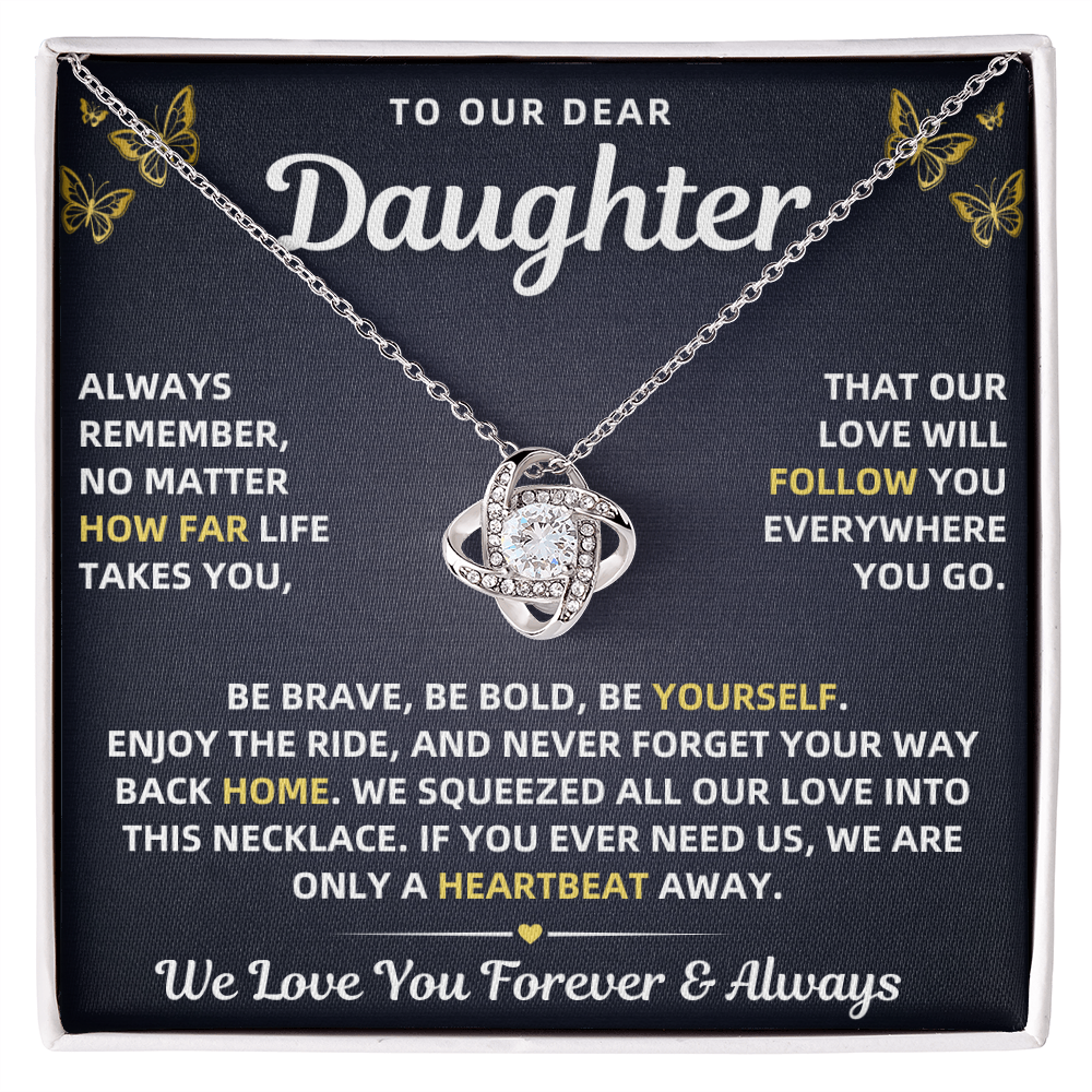 To Our Daughter Necklace From Mom & Dad – Our Love Will Follow You