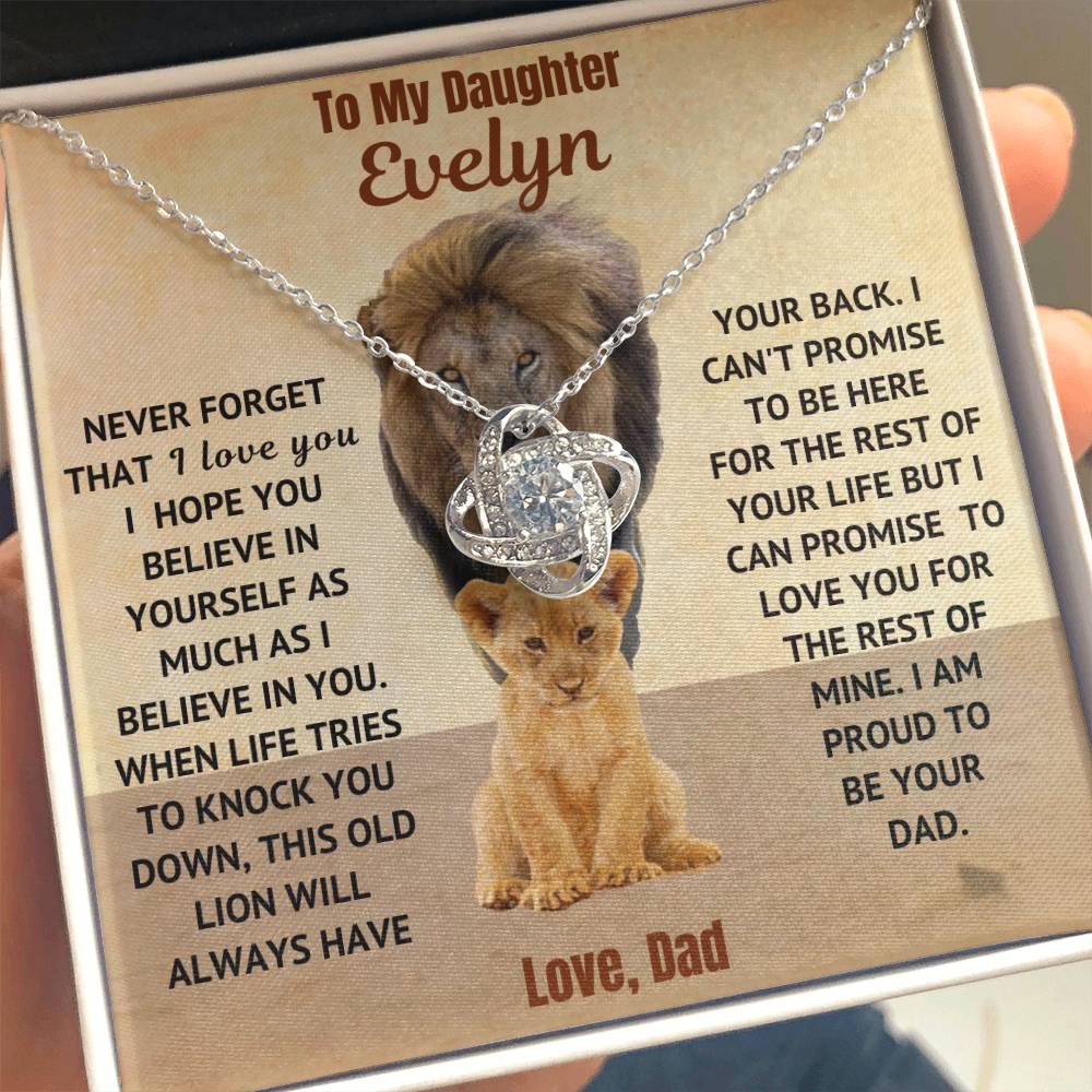 Dad To Daughter Love Knot Necklace (d.004p.lk) Personalize It ⬇️