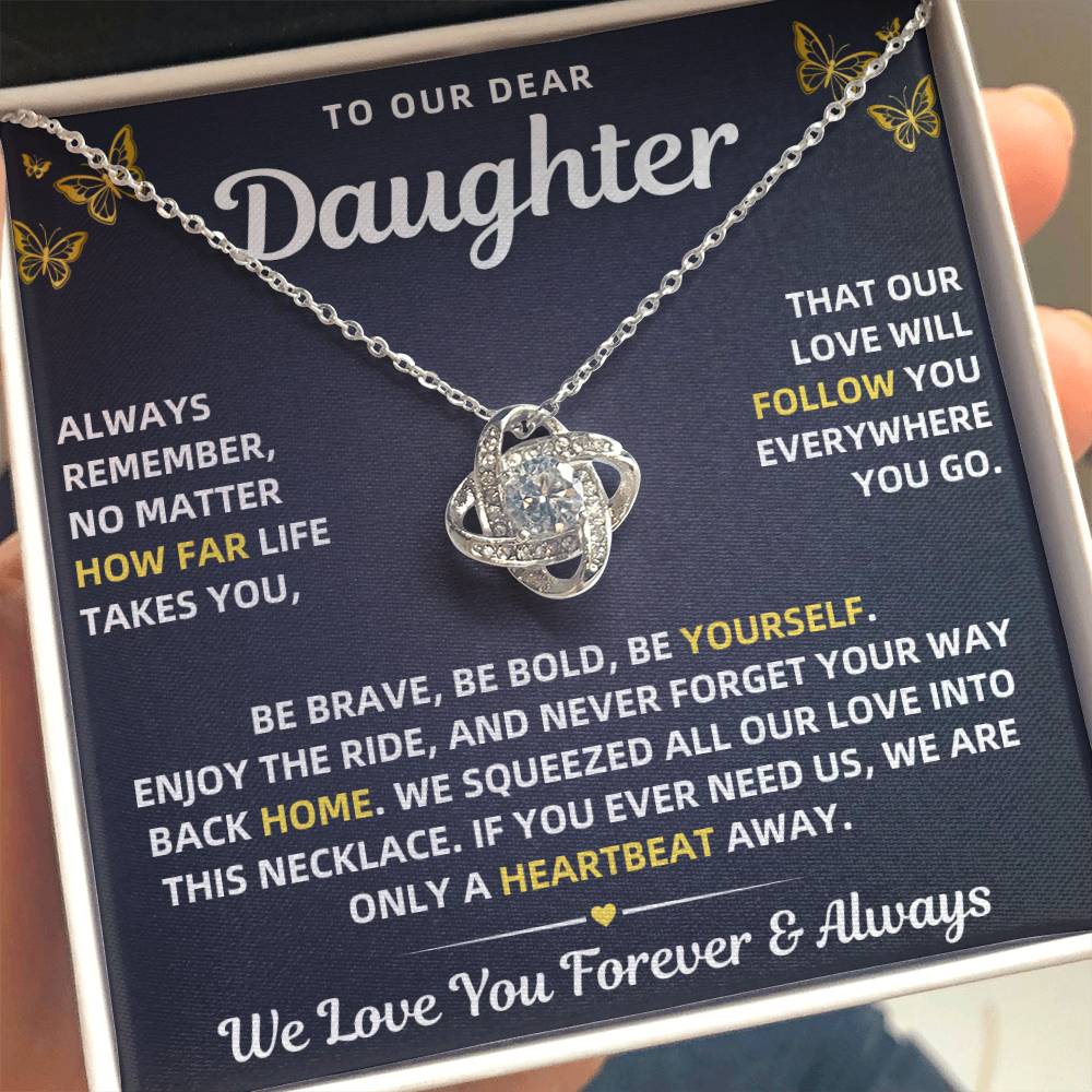 To Our Daughter Necklace From Mom & Dad – Our Love Will Follow You