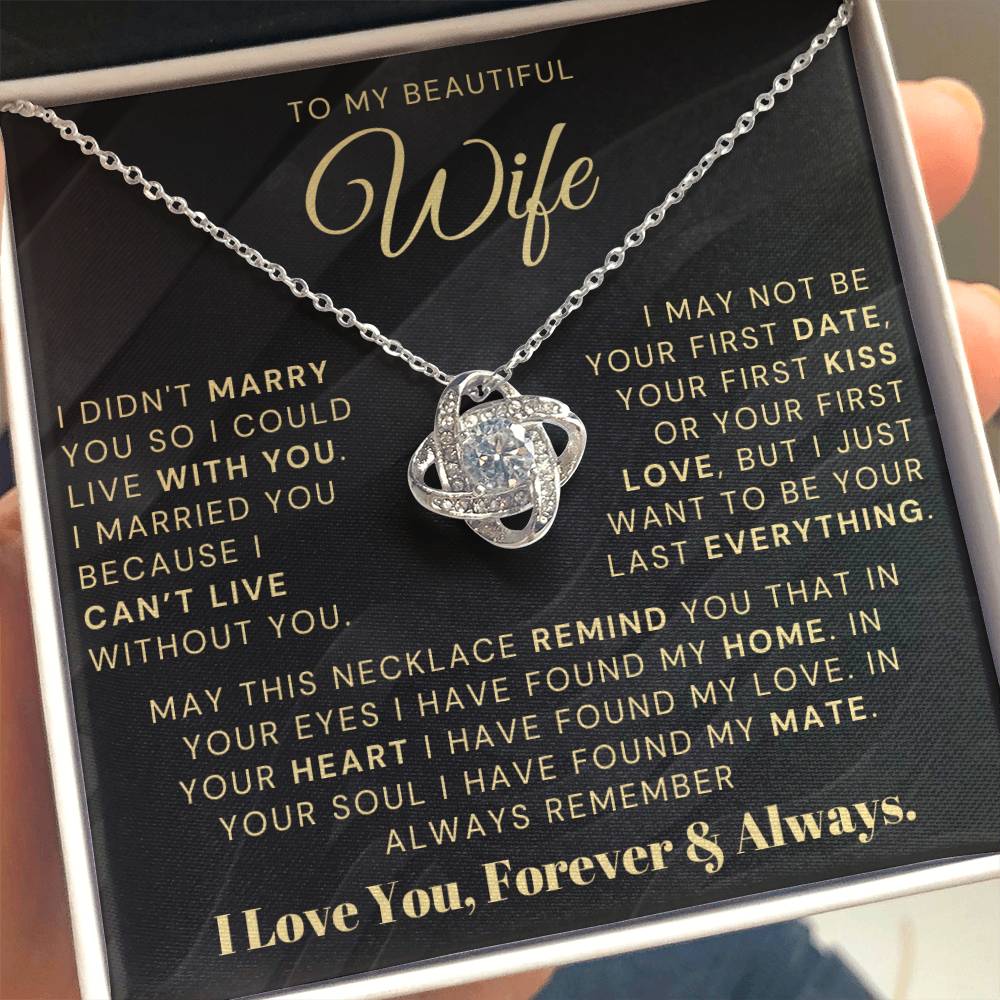 My Beautiful Wife Necklace - I Couldn't Live Without You (189.lk.006b.5.1.2.2)