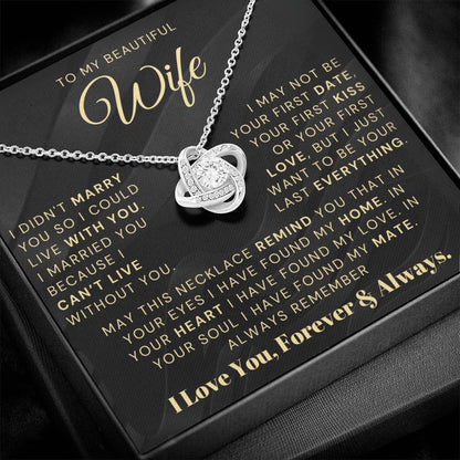 My Beautiful Wife Necklace - I Couldn't Live Without You (189.lk.006b.5.1.2.2)