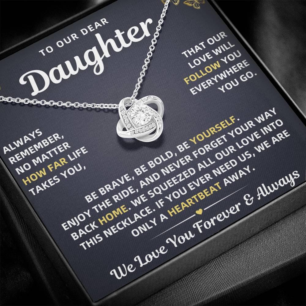 To Our Daughter Necklace From Mom & Dad – Our Love Will Follow You