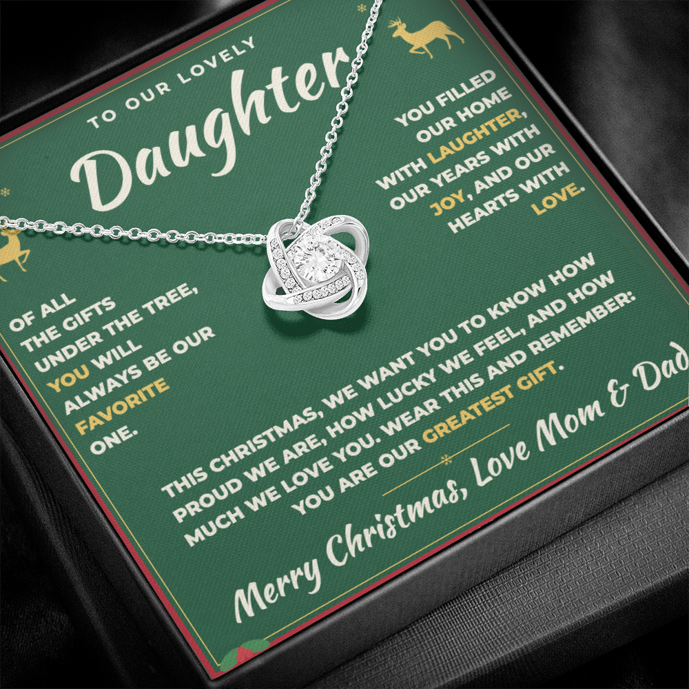 To Our Daughter Christmas Necklace From Mom & Dad – Our Greatest Gift (md.xmas.2.lk)