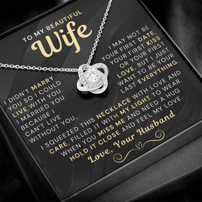 My Beautiful Wife Necklace - I Couldn't Live Without You (189.lk.006b.3.3)