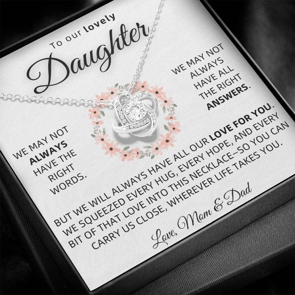 To Our Daughter Necklace From Mom and Dad – Love Knot Gift