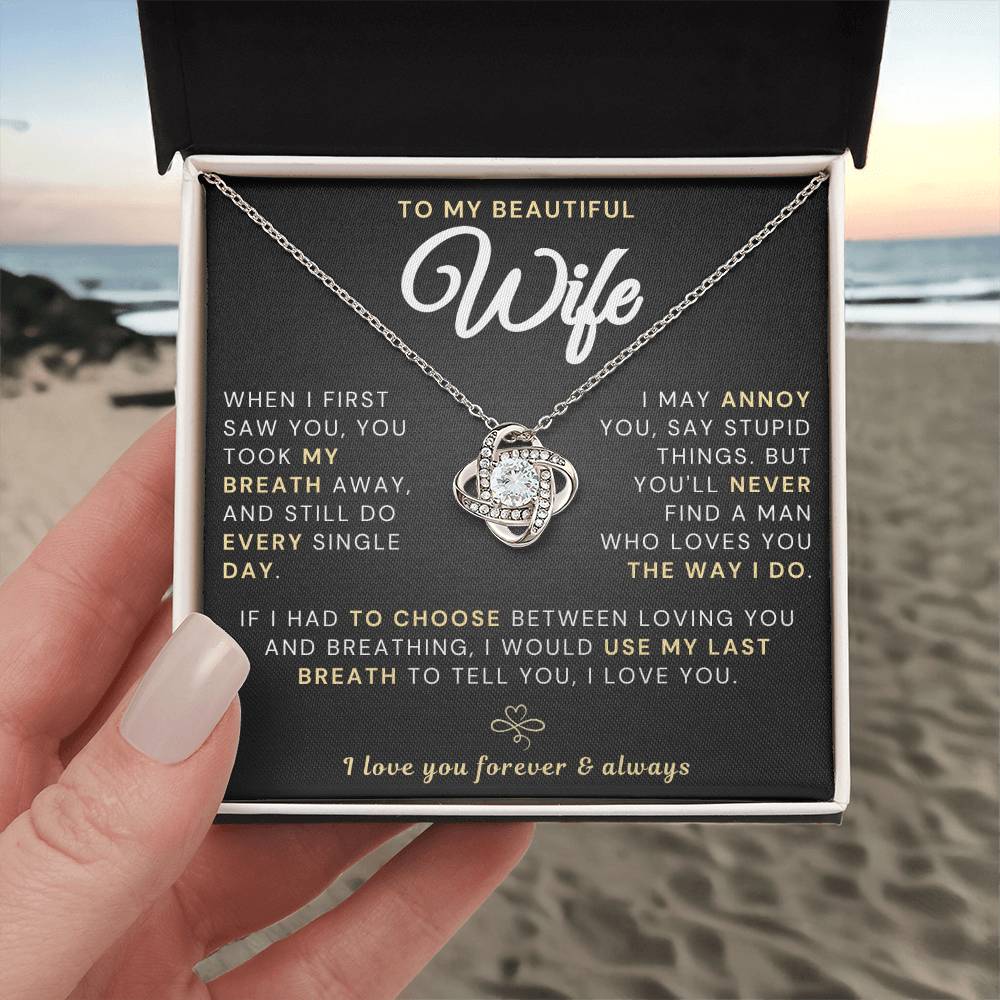 Beautiful Wife or Soulmate Necklace - You Took My Breath Away (189.lk.038) Personalized
