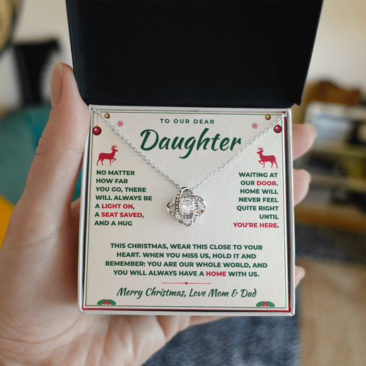 To Our Daughter Christmas Necklace From Mom & Dad – Always a Home With Us