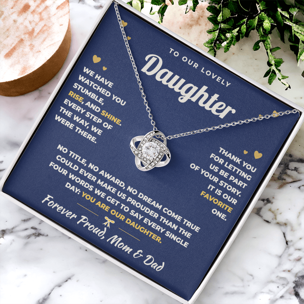 To Our Daughter Necklace From Mom & Dad – Forever Proud of You (md.proud.2.lk)