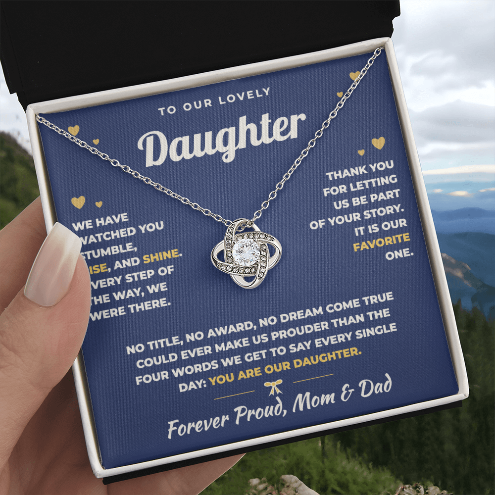 To Our Daughter Necklace From Mom & Dad – Forever Proud of You (md.proud.2.lk)