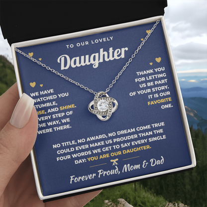 To Our Daughter Necklace From Mom & Dad – Forever Proud of You