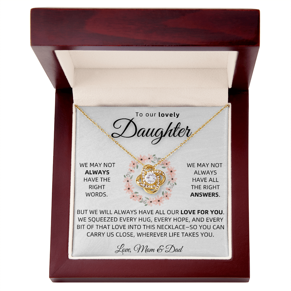 To Our Daughter Necklace From Mom and Dad – Love Knot Gift