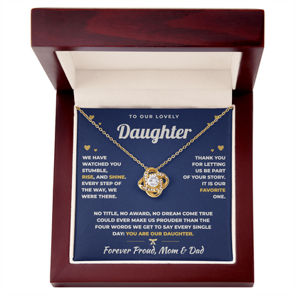 To Our Daughter Necklace From Mom & Dad – Forever Proud of You