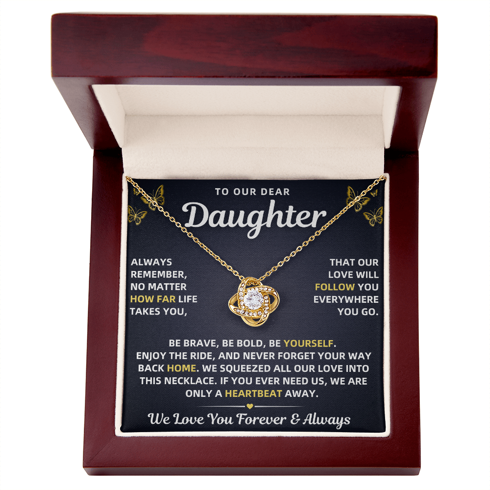 To Our Daughter Necklace From Mom & Dad – Our Love Will Follow You