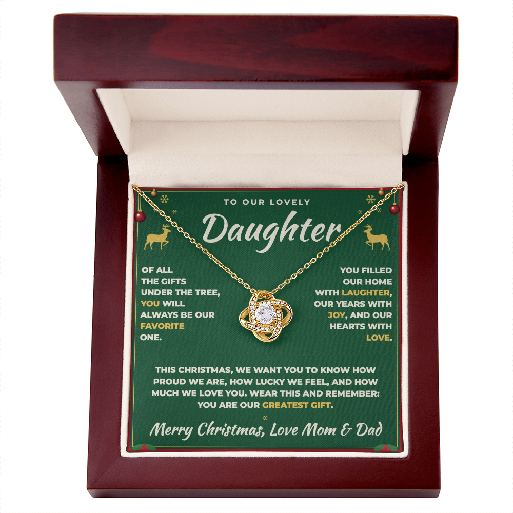 To Our Daughter Christmas Necklace From Mom & Dad – Our Greatest Gift (md.xmas.2.lk)