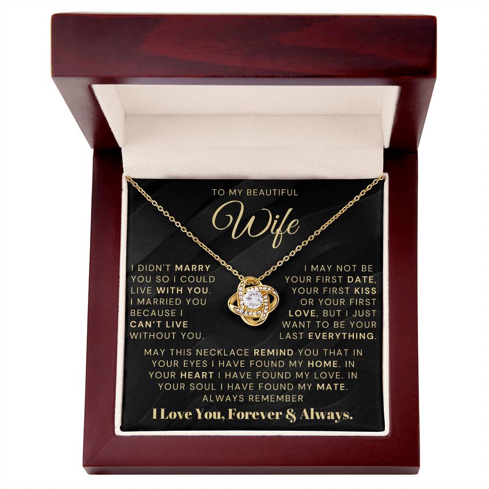 My Beautiful Wife Necklace - I Couldn't Live Without You (189.lk.006b.5.1.2.2)