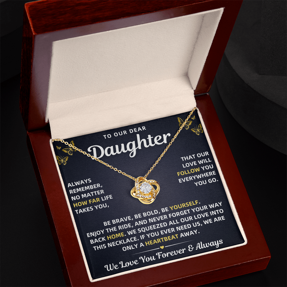 To Our Daughter Necklace From Mom & Dad – Our Love Will Follow You