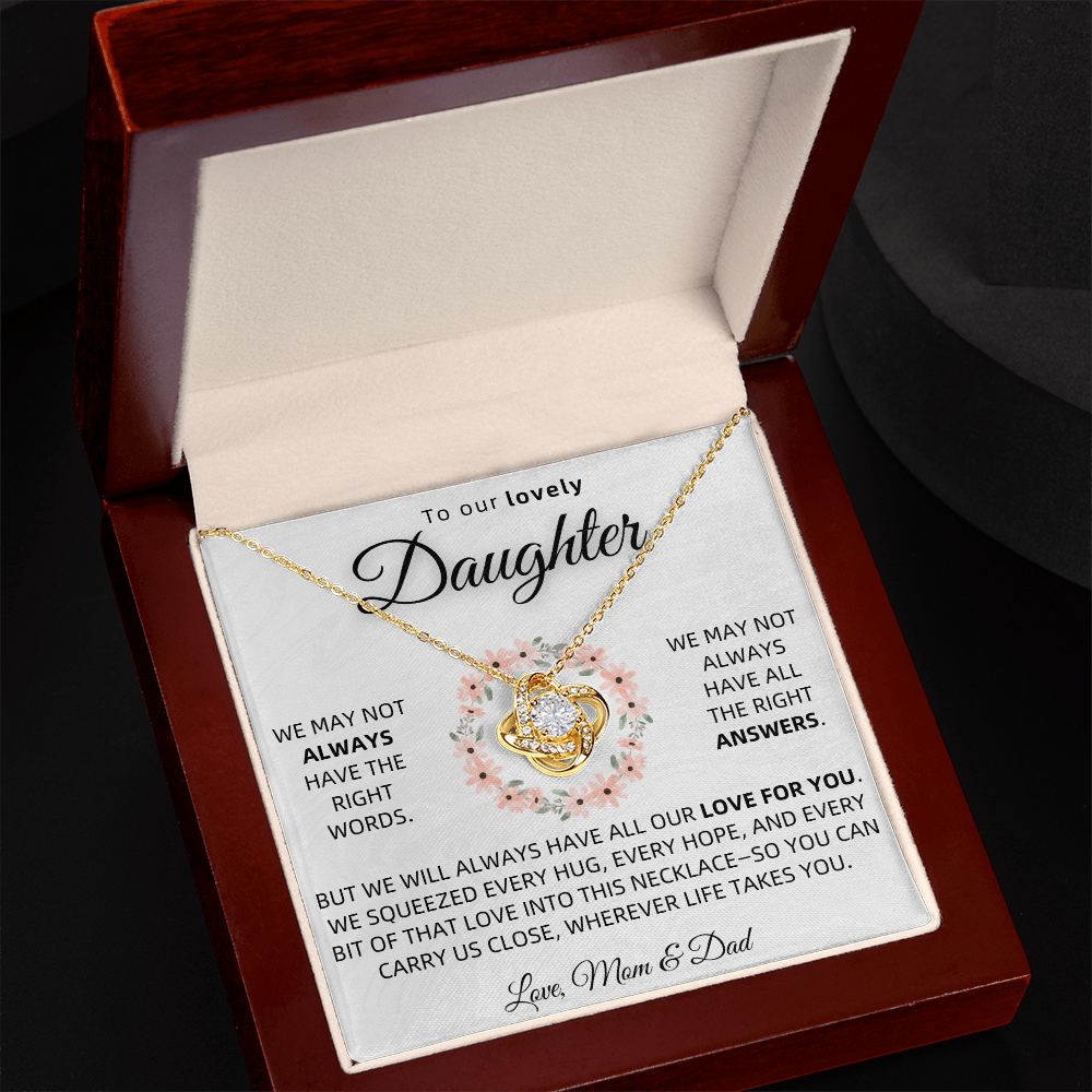 To Our Daughter Necklace From Mom and Dad – Love Knot Gift
